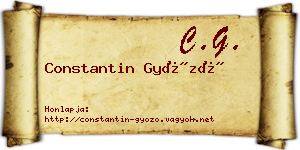 Constantin Győző névjegykártya